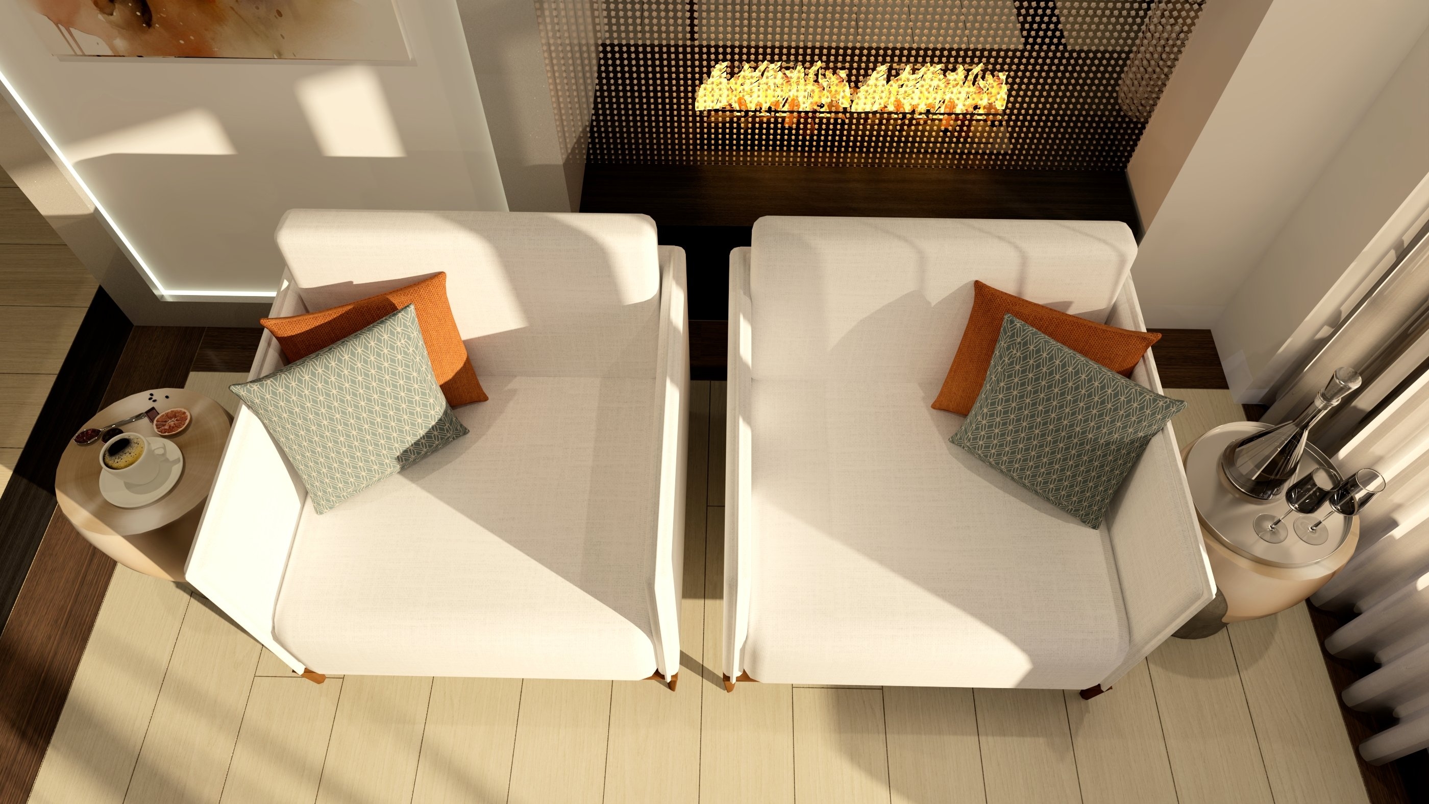 Lounge - keuken en bargedeelte